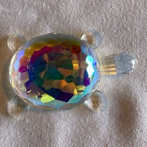 Oleg Cassini Iridescent crystal Turtle Paperweight